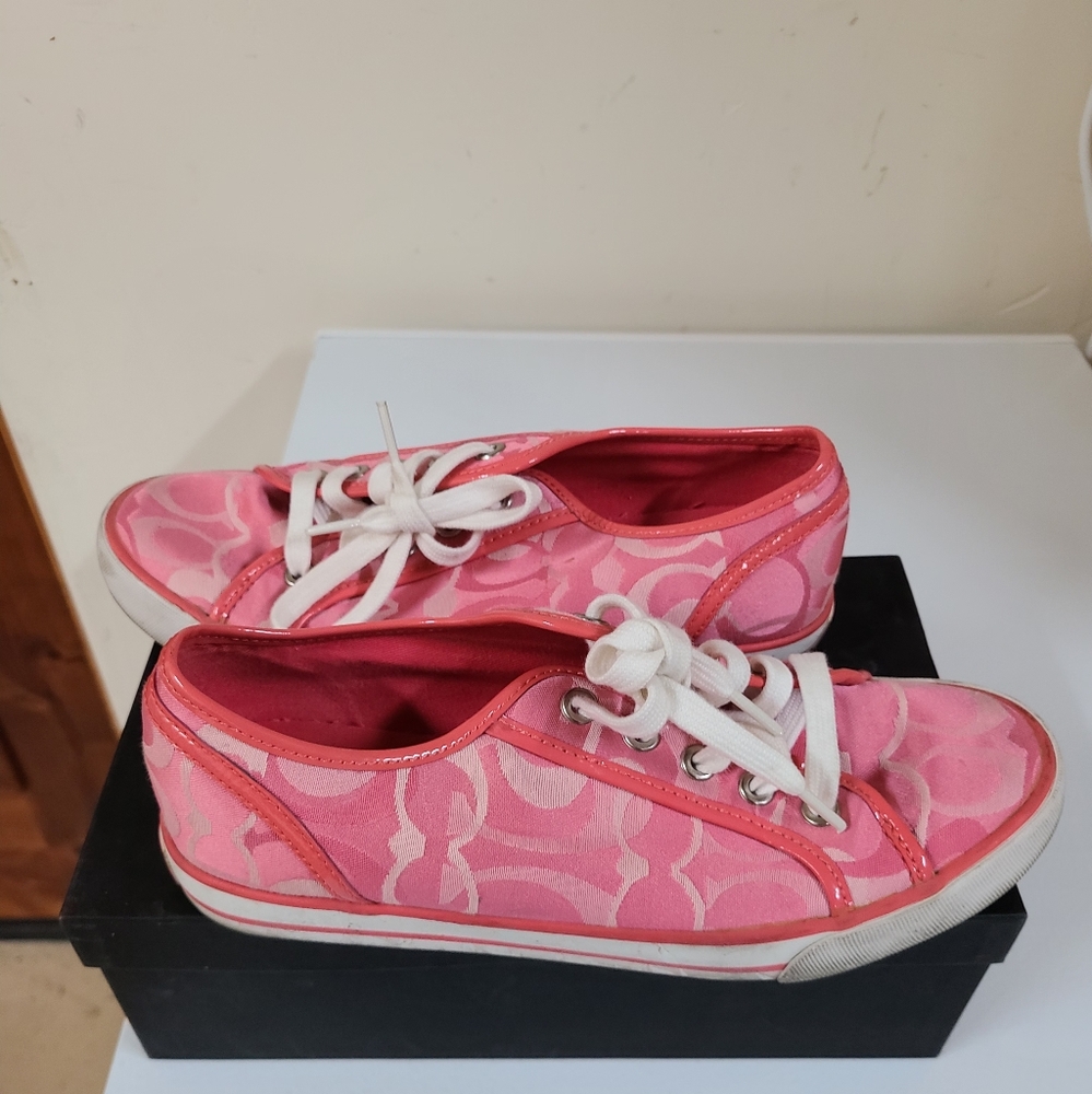 COACH DESIGNER CANVAS barrett sneakers tennis shoes size 8 - Picture 2 of 9